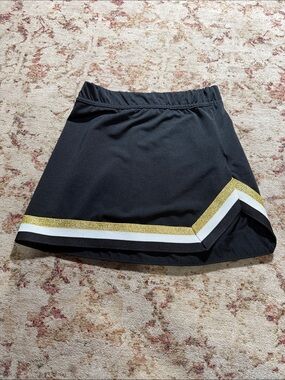 Augusta Sportswear Black Mini Skirt with Gold and White Stripe